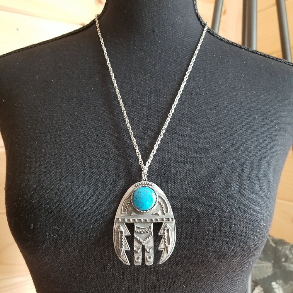 RAFAELIAN Native American Faux Turqoise Necklace